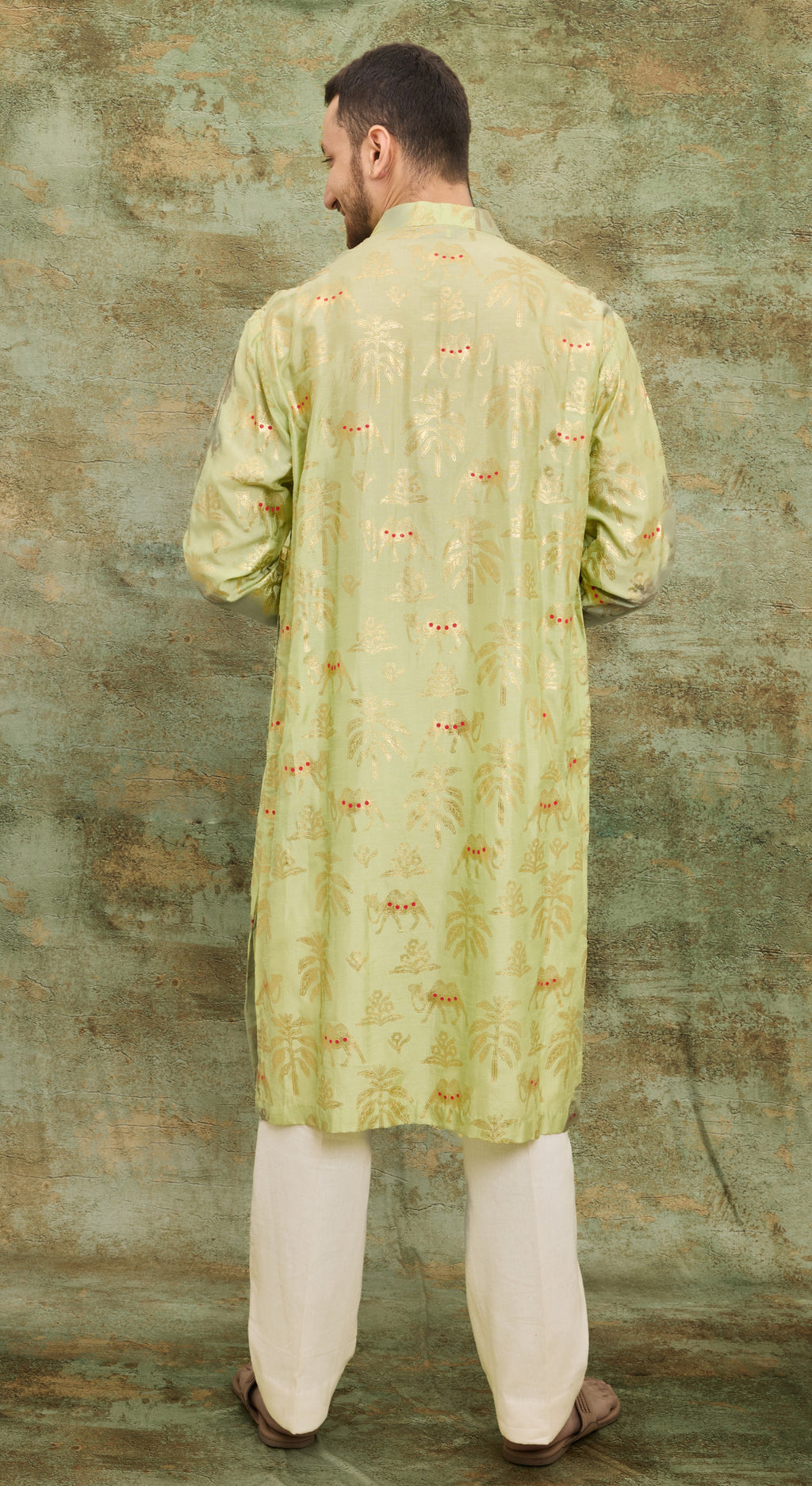 Lime Palm Safari Kurta Set