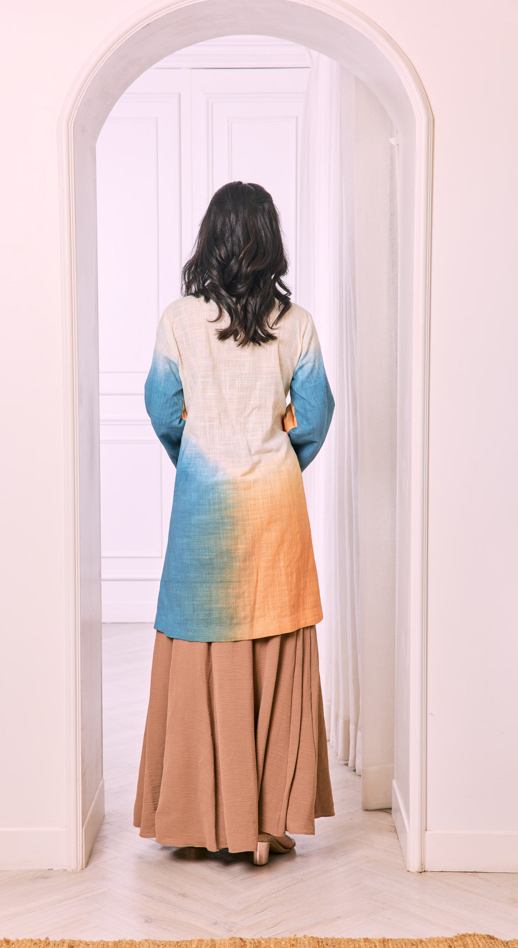 Sunset Bloom Ombre Kurta Set