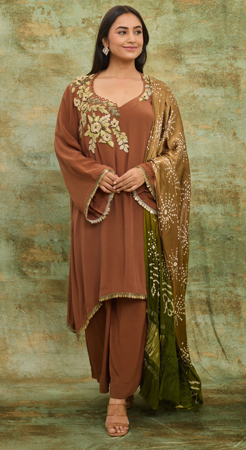 Cocoa Garden Bandhani Kurta Set