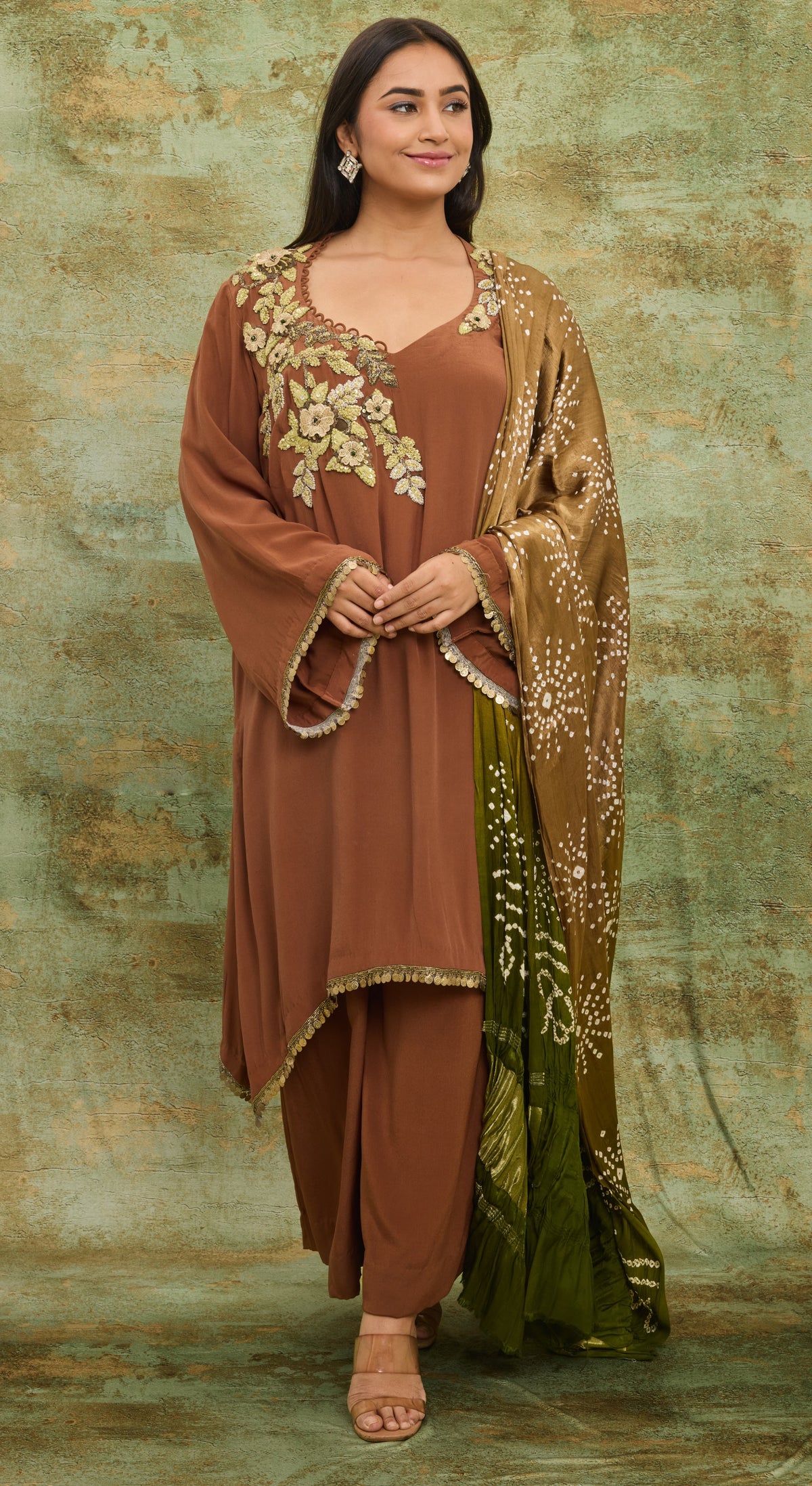Cocoa Garden Bandhani Kurta Set