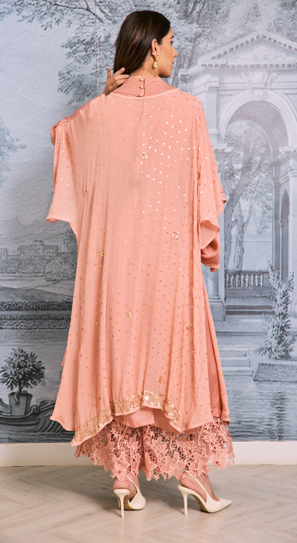 Peach Rosebell Luxe Kurta Set