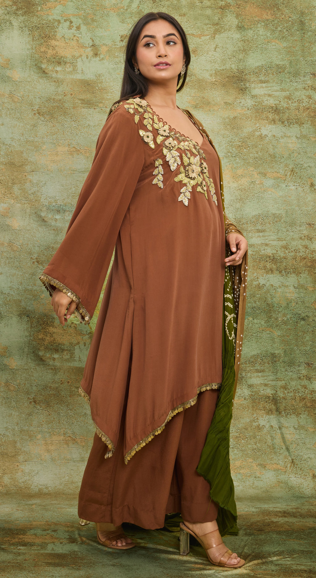 Cocoa Garden Bandhani Kurta Set