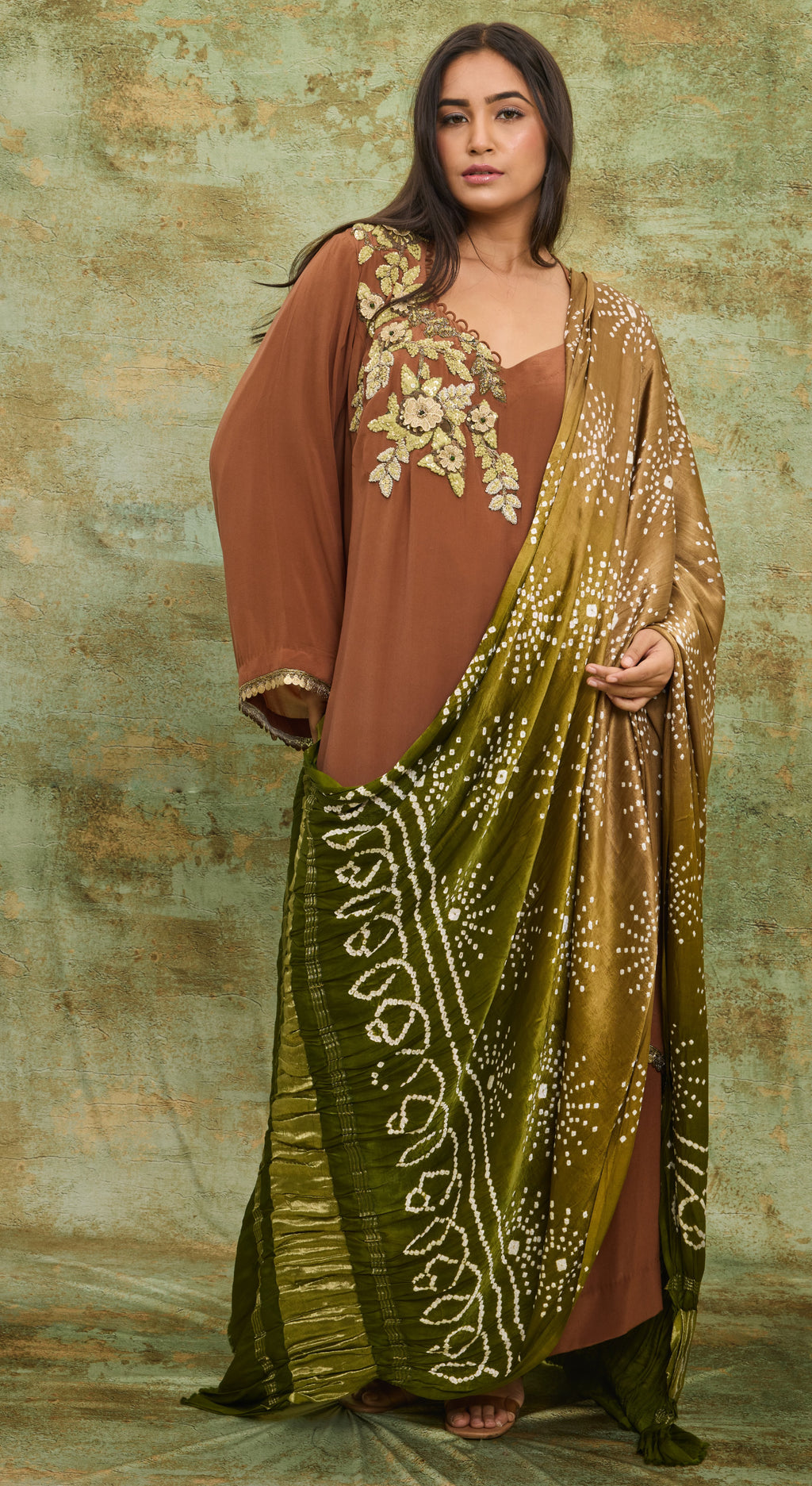 Cocoa Garden Bandhani Kurta Set