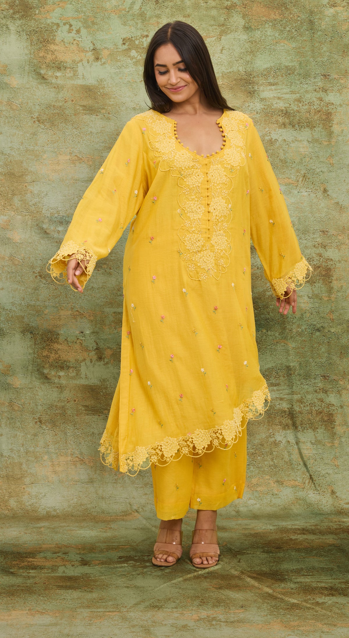 Marigold Garden Embroidered Kurta Set