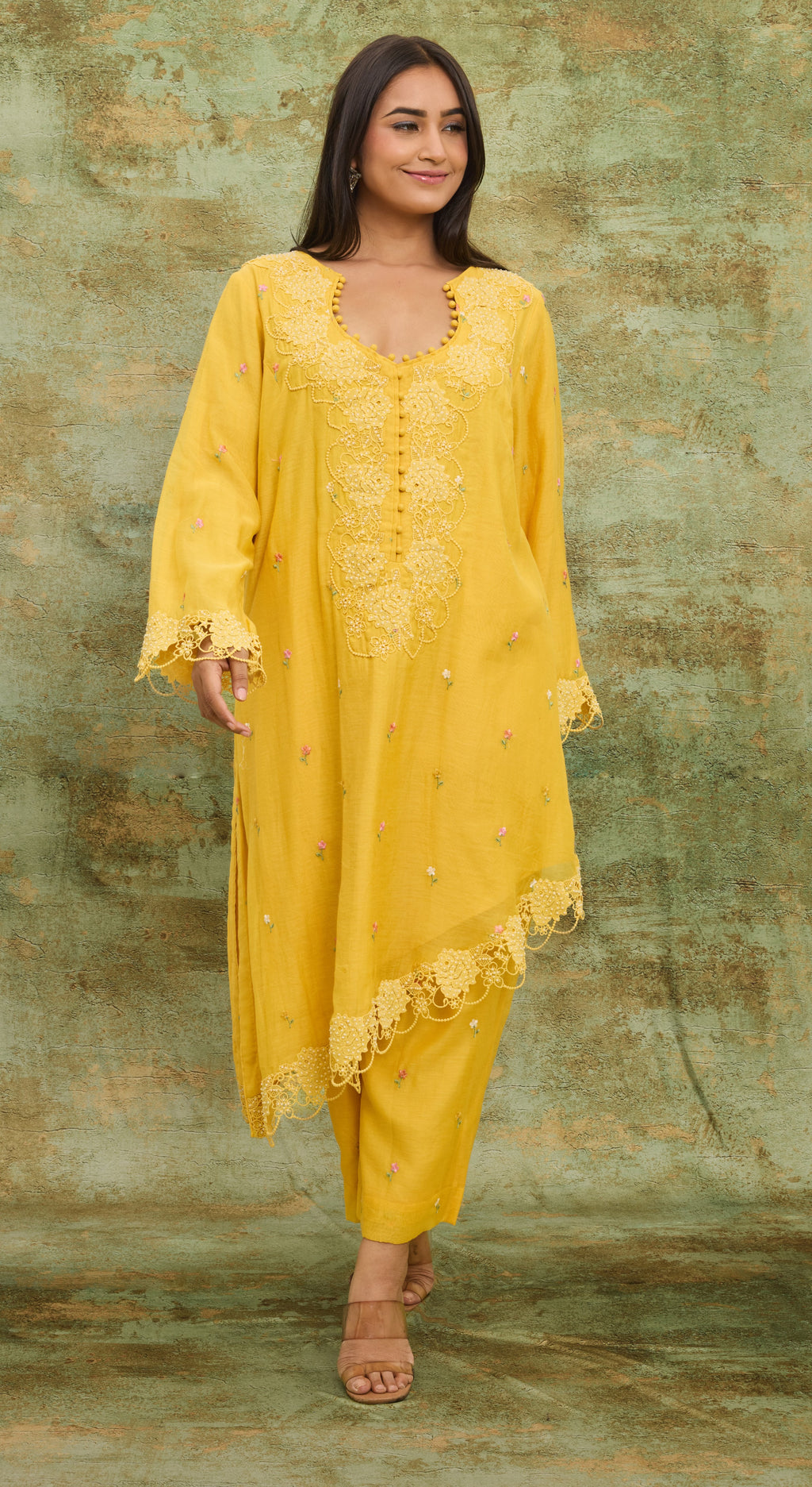 Marigold Garden Embroidered Kurta Set