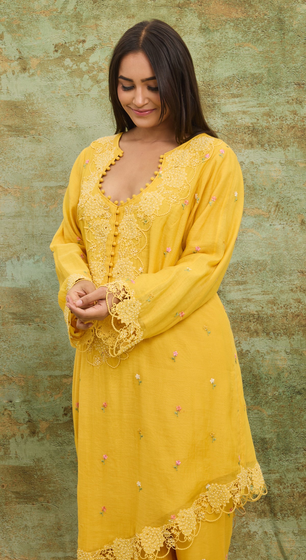 Marigold Garden Embroidered Kurta Set