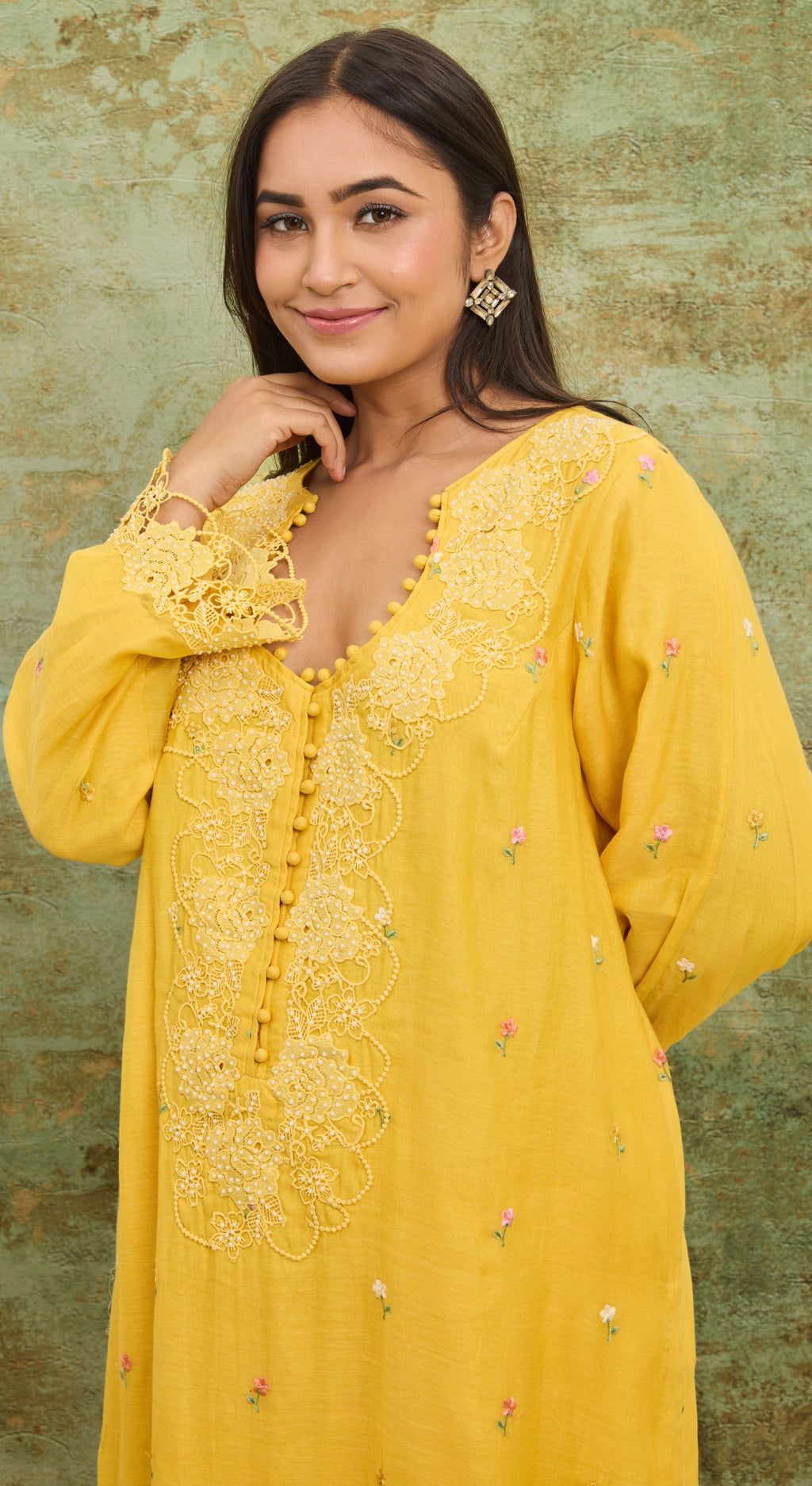 Marigold Garden Embroidered Kurta Set
