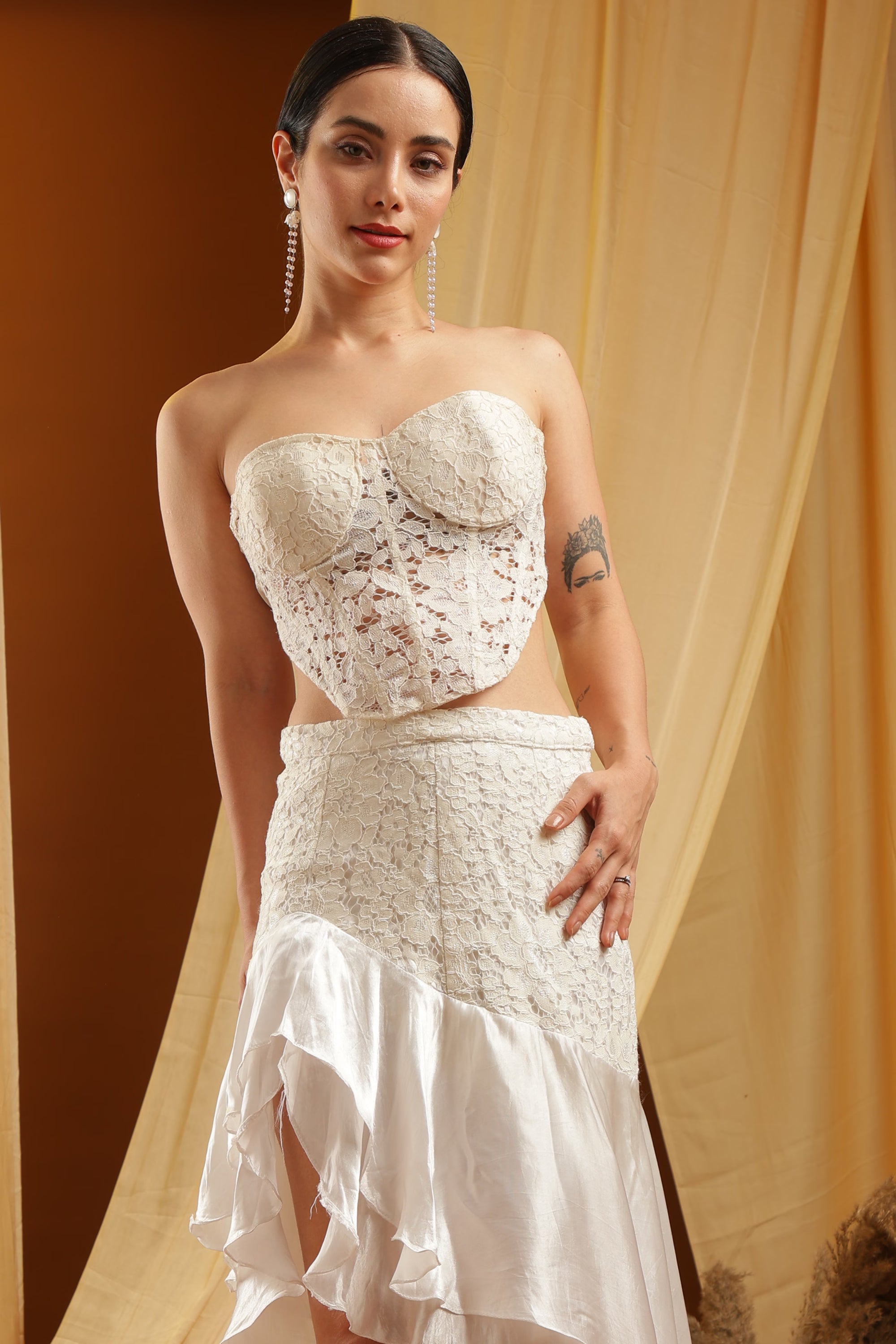 Ivory Lace Corset and Skirt Set