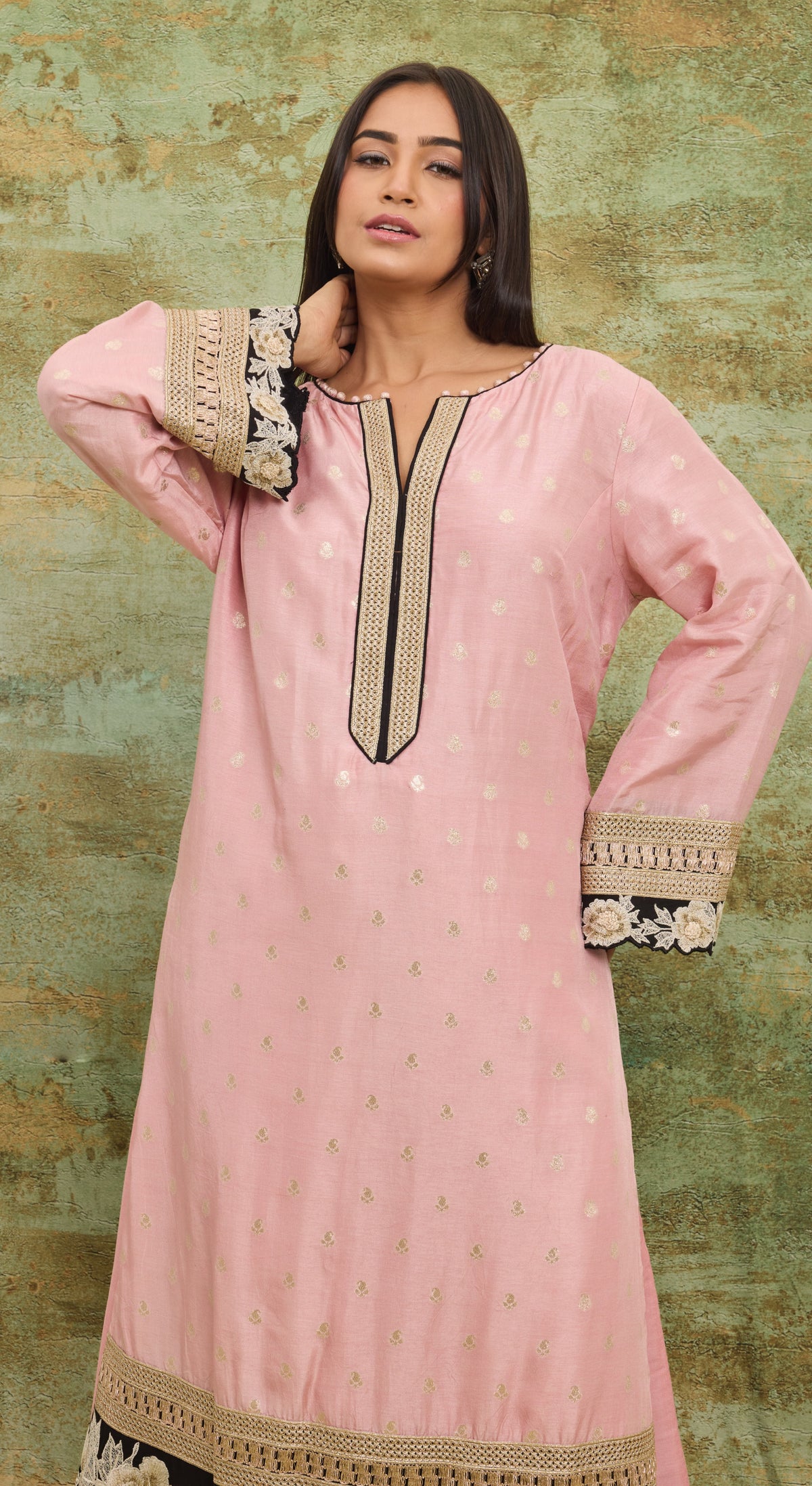 Blush Heritage Embroidered Kurta Set