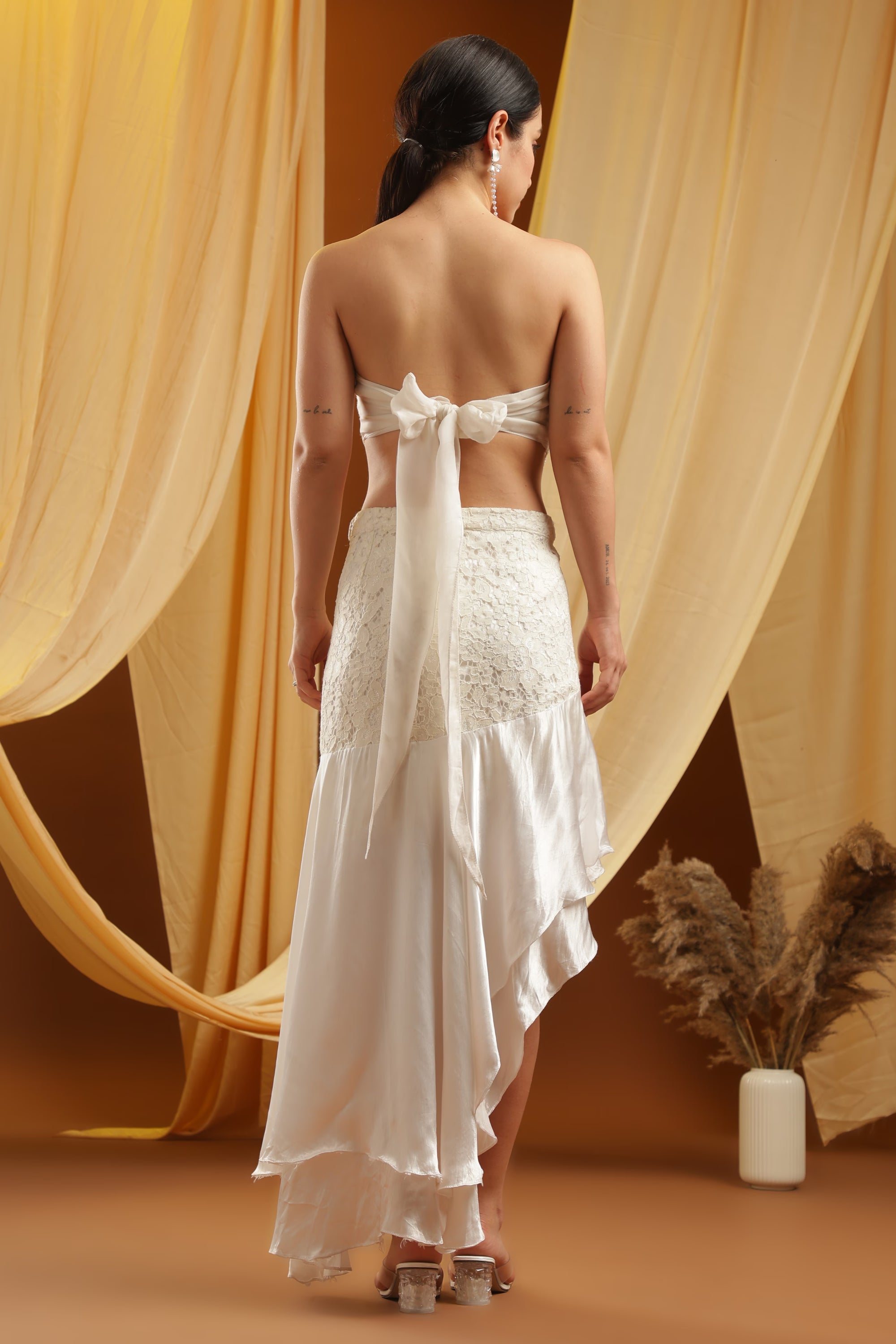 Ivory Lace Corset and Skirt Set