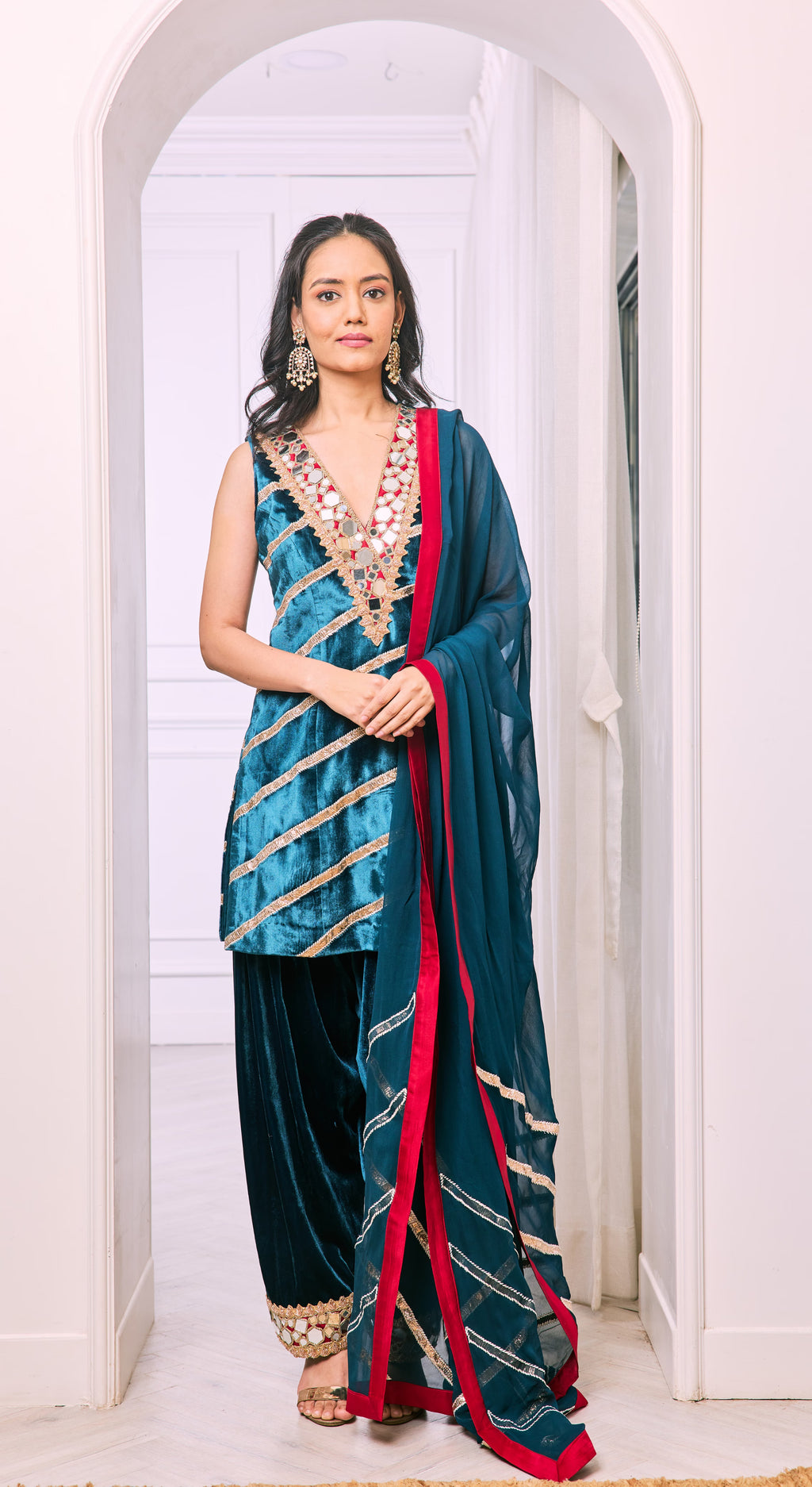 Velvet Azure Angrakha Set