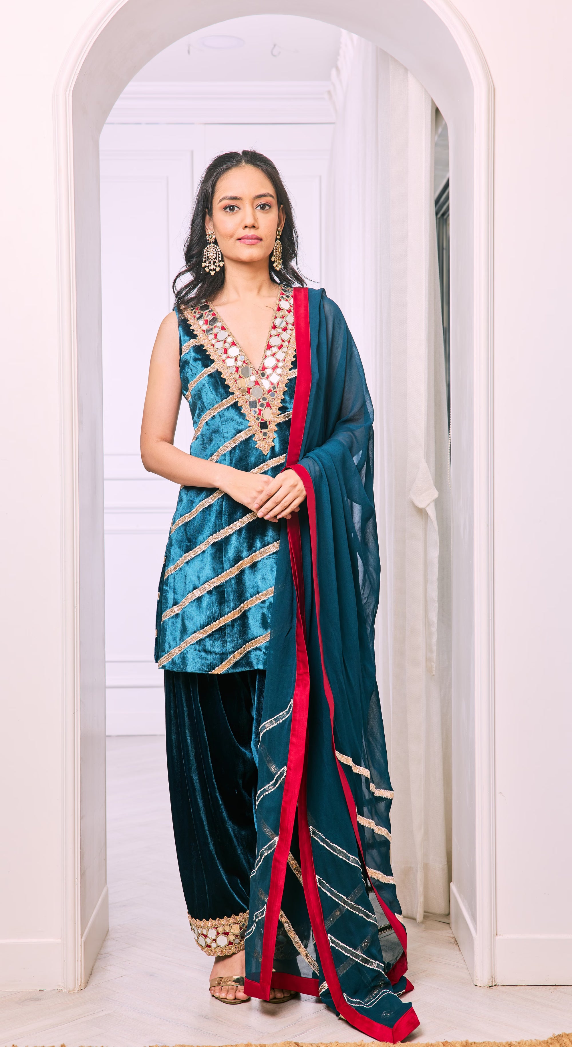 Velvet Azure Angrakha Set