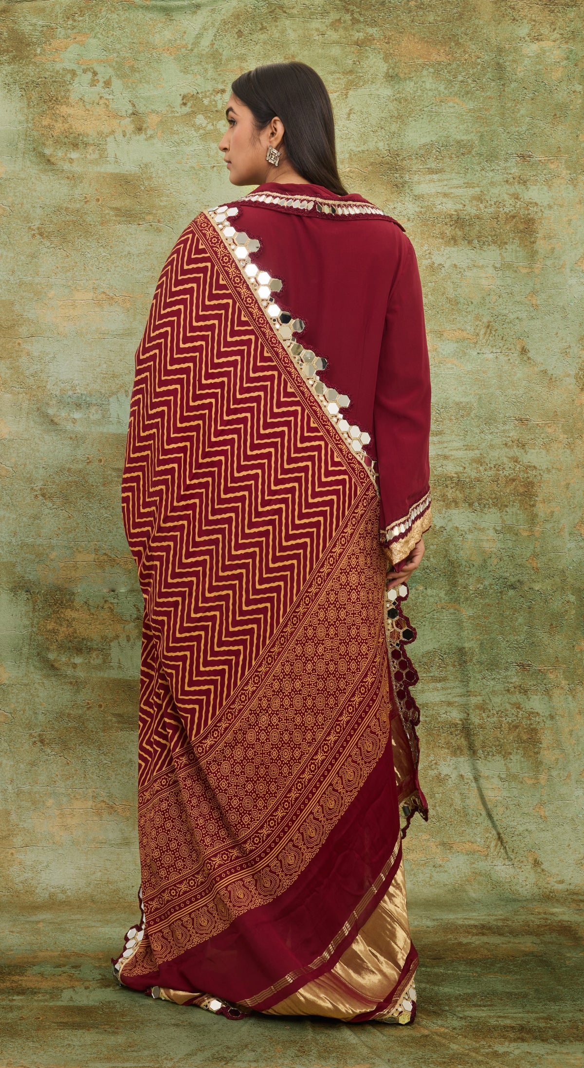 Crimson Mirrorwork Kurta Set