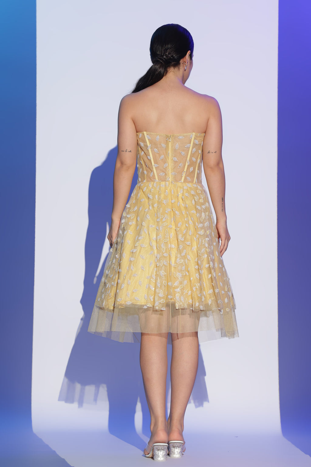 Yellow Sheer Corset Dress