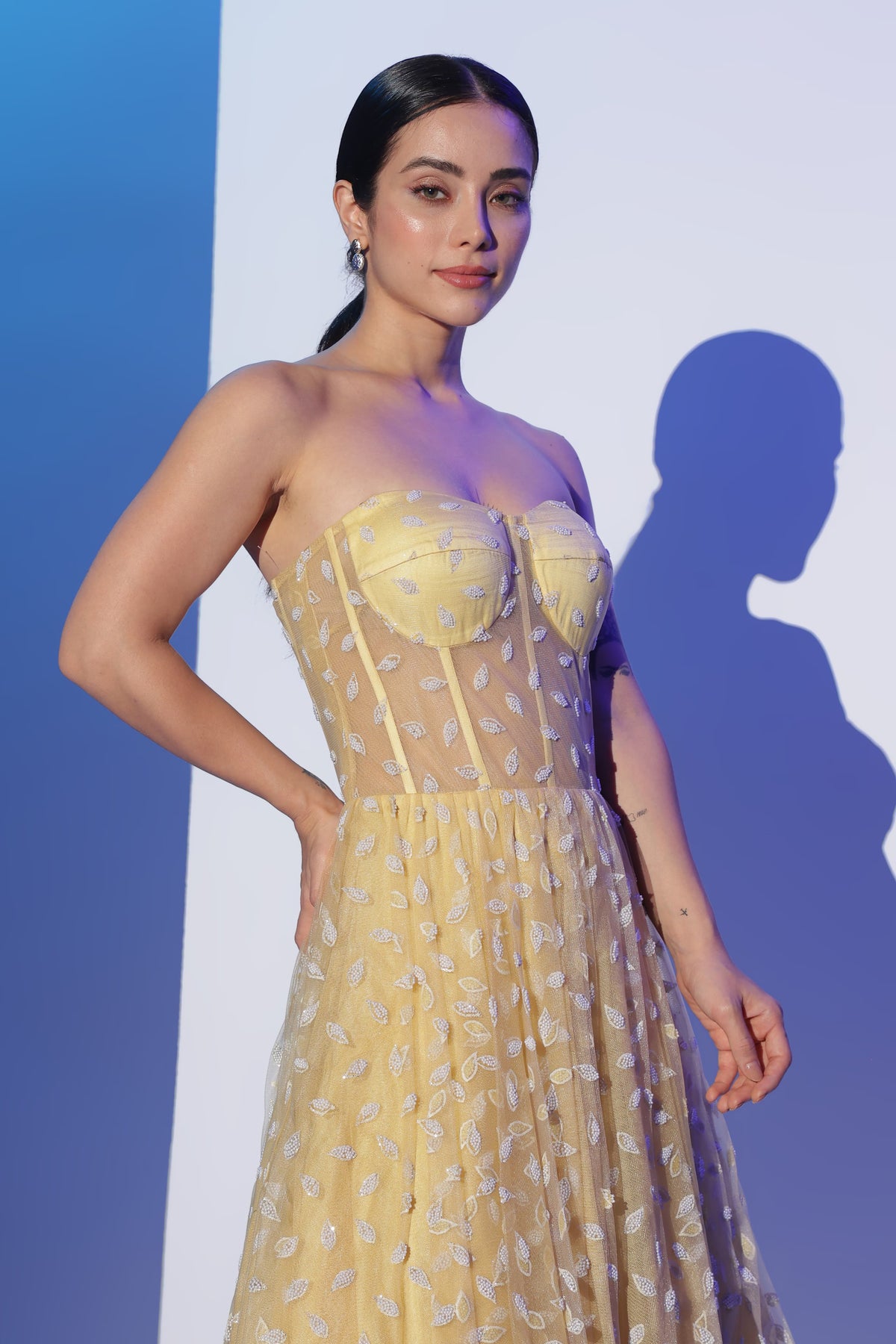 Yellow Sheer Corset Dress