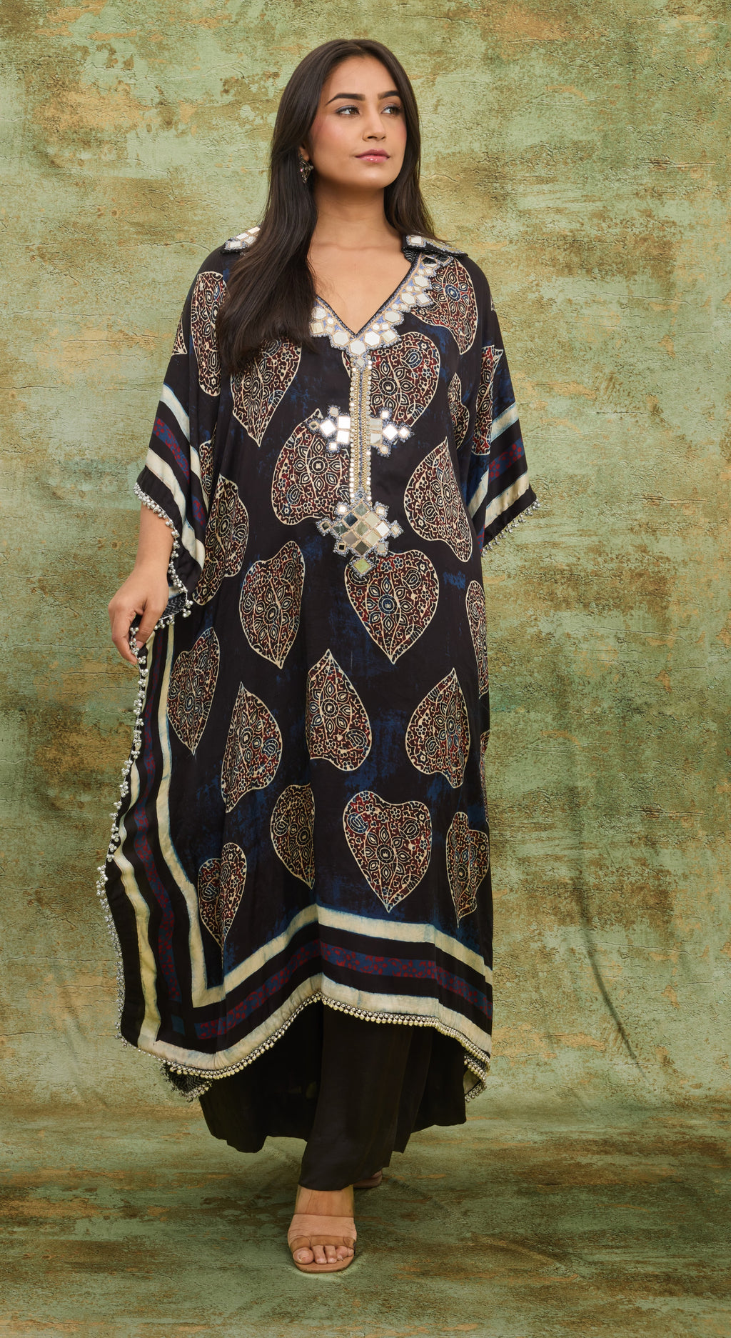 Midnight Paisley Mirror Kaftan Set